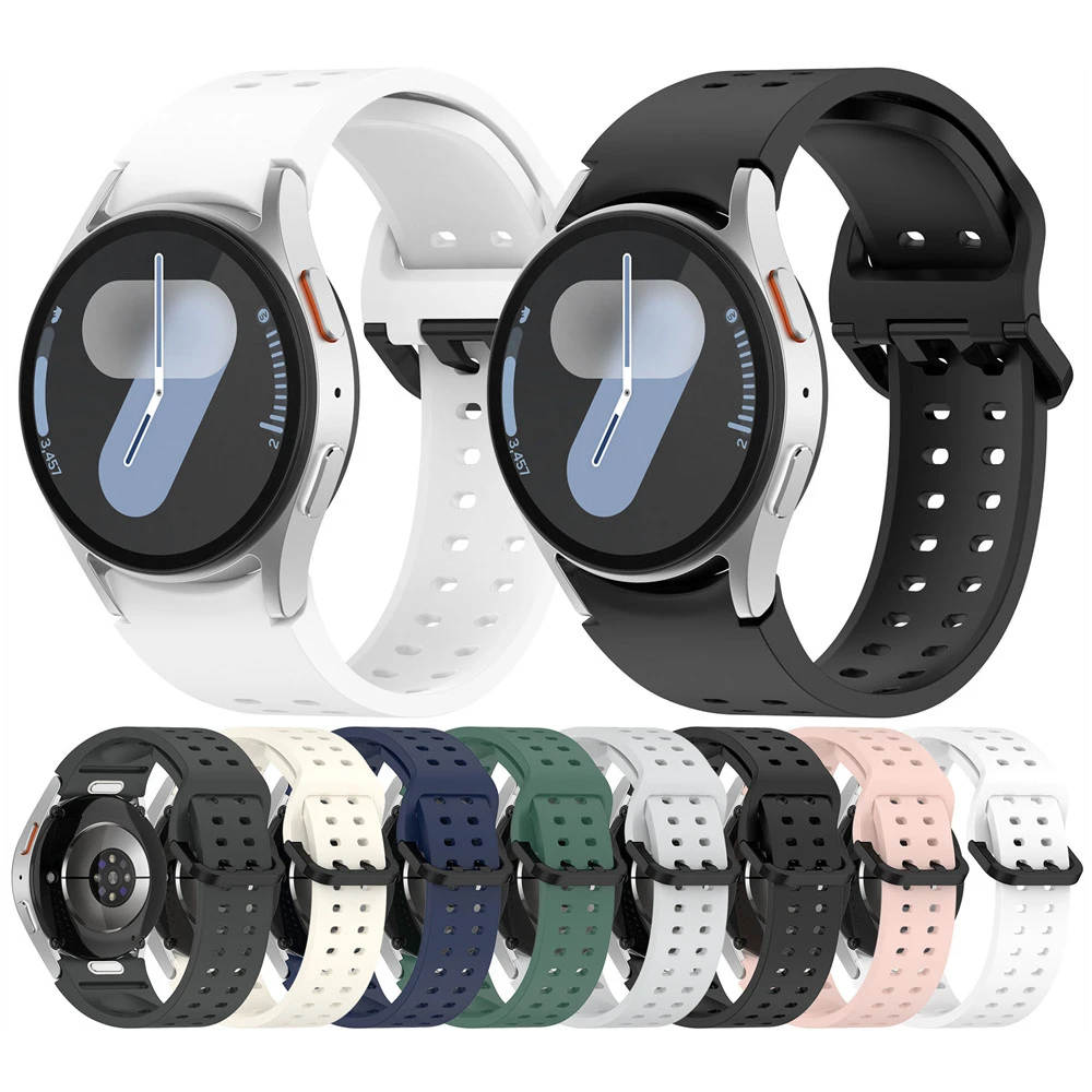 Silicone Strap For Samsung watch 4 5 6 7 FE Double breasted button Smart Watch Band sports breathable buckle watchband
Silicone Strap For Samsung watch 4 5 6 7 FE Double breasted button Smart Watch Band sports breathable buckle watchband