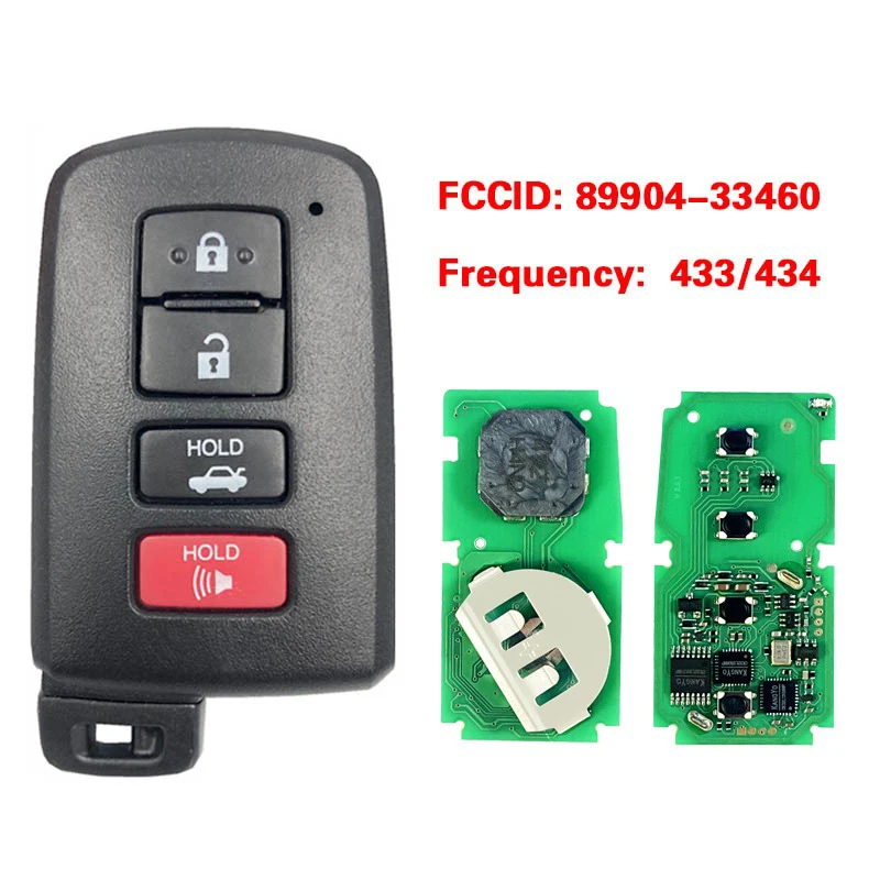 CN007086 Smart Key 4Buttons BA4EQ P1 88 DST-AES Chip 433MHz 89904-33460 Keyless Go 61E377-0010 For Toyota Camry Avalon Aurion
CN007086 Smart Key 4Buttons BA4EQ P1 88 DST-AES Chip 433MHz 89904-33460 Keyless Go 61E377-0010 For Toyota Camry Avalon Aurion