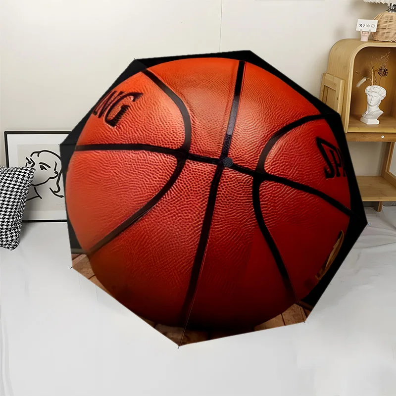 3D Basketball Umbrella with Automatic Open/Close, Red/Black Basketball Design, Sturdy 8-Rib Frame - Compact Folding Umbrella f
3D Basketball Umbrella with Automatic Open/Close, Red/Black Basketball Design, Sturdy 8-Rib Frame - Compact Folding Umbrella f