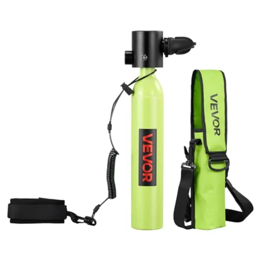 Mini Scuba Tank for snorkeling, aluminum alloy, black, 0.5L portable diving cylinder with up to 10 minutes dive time, emergency
Mini Scuba Tank for snorkeling, aluminum alloy, black, 0.5L portable diving cylinder with up to 10 minutes dive time, emergency