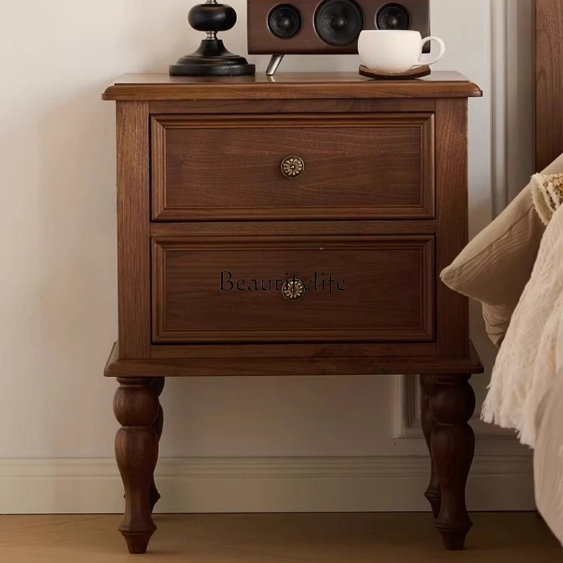 French-style Solid Wood Bedside Table for Home Bedroom Storage and Organization
French-style Solid Wood Bedside Table for Home Bedroom Storage and Organization