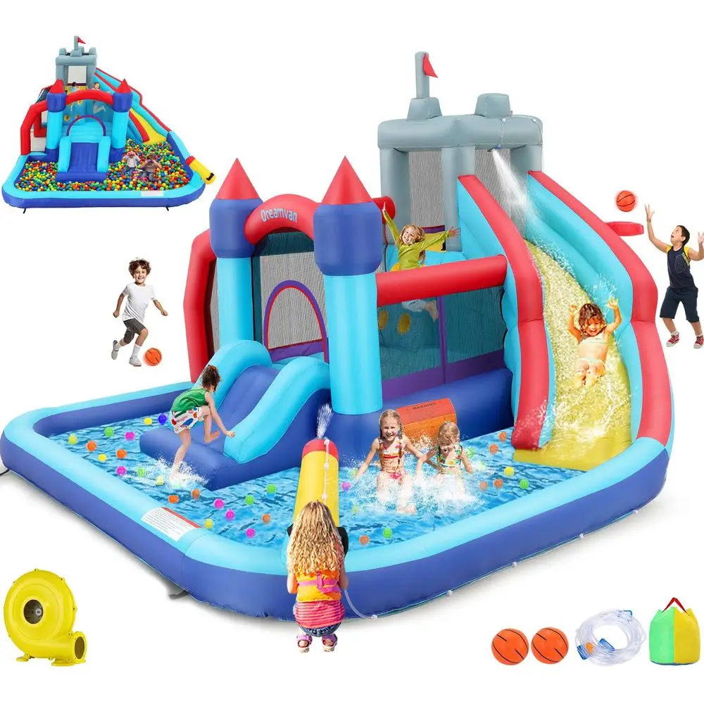 House Water Slide for Kids Backyard13x11.8x7FT Sport Waterpark with Soccer Goal amp Basketball Hoop, 10in1 Waterslide w 2 Slide
House Water Slide for Kids Backyard13x11.8x7FT Sport Waterpark with Soccer Goal amp Basketball Hoop, 10in1 Waterslide w 2 Slide