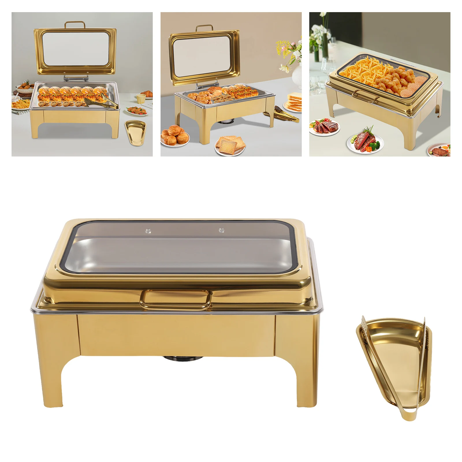 Набор прямоугольной тарелки «буфет», 9 л, обогреватель из нержавеющей стали с толстой рамой для еды
Набор прямоугольной тарелки «буфет», 9 л, обогреватель из нержавеющей стали с толстой рамой для еды