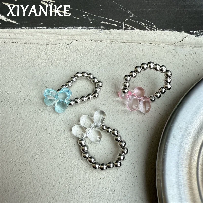 XIYANIKE Colored Crystal Water Drop Bead Elastic Rings For Women Girl Korean Fashion New Jewelry Ladies Gift Party Bague Femme
XIYANIKE Colored Crystal Water Drop Bead Elastic Rings For Women Girl Korean Fashion New Jewelry Ladies Gift Party Bague Femme