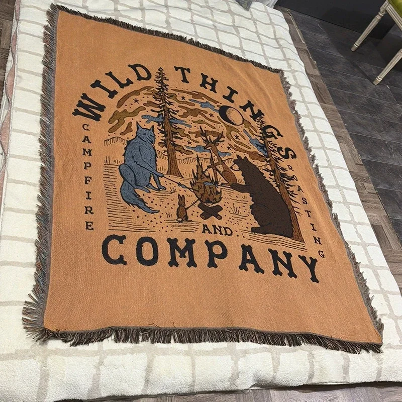 Campfire Roasting Tapestry Blanket Hotel Wall Decoration Animal Forest Camping Design Throw for Kids Adults Home Outdoor Gift
Campfire Roasting Tapestry Blanket Hotel Wall Decoration Animal Forest Camping Design Throw for Kids Adults Home Outdoor Gift