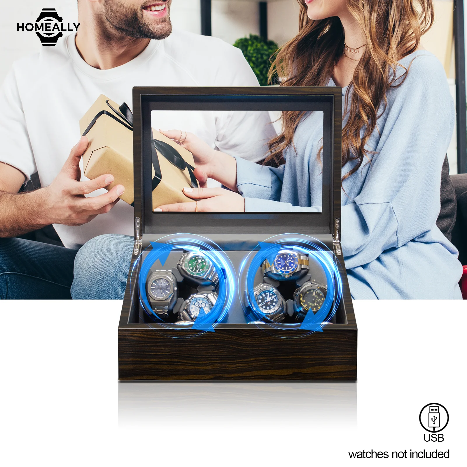 3+3/6+6 Watch Winder for Automatic Watches Rotator Case with LED Light, USB Power Storage Display Box, Great Gift for Man/Woman
3+3/6+6 Watch Winder for Automatic Watches Rotator Case with LED Light, USB Power Storage Display Box, Great Gift for Man/Woman