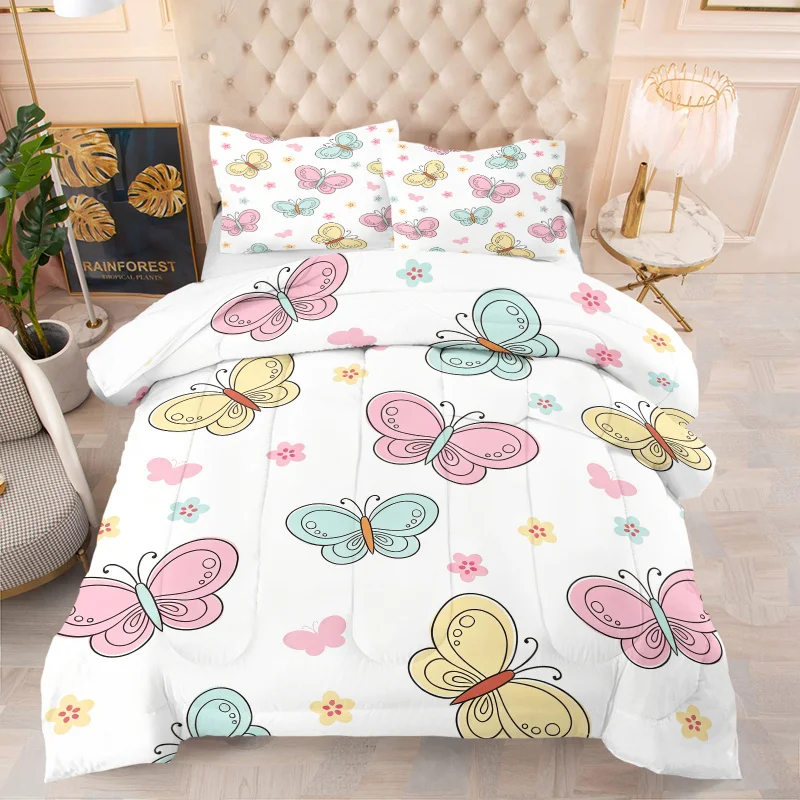 Colorful Butterfly Floral Comforter Set, Cute Print Quilt Bedding Set with Pillowcases for Kids Bedroom
Colorful Butterfly Floral Comforter Set, Cute Print Quilt Bedding Set with Pillowcases for Kids Bedroom