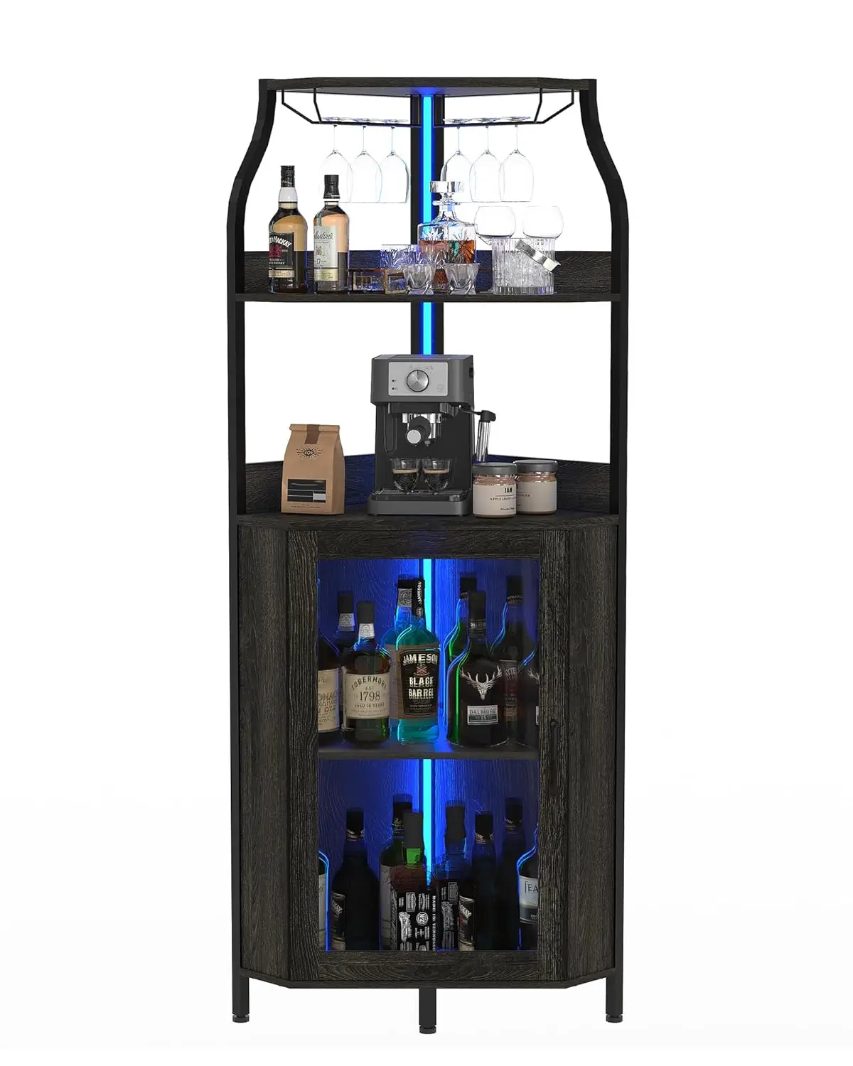 68" Corner Bar Cabinet LED Light Power Outlet Freestanding Wine Glass Storage Holder Dining Living Room, Customized
68" Corner Bar Cabinet LED Light Power Outlet Freestanding Wine Glass Storage Holder Dining Living Room, Customized