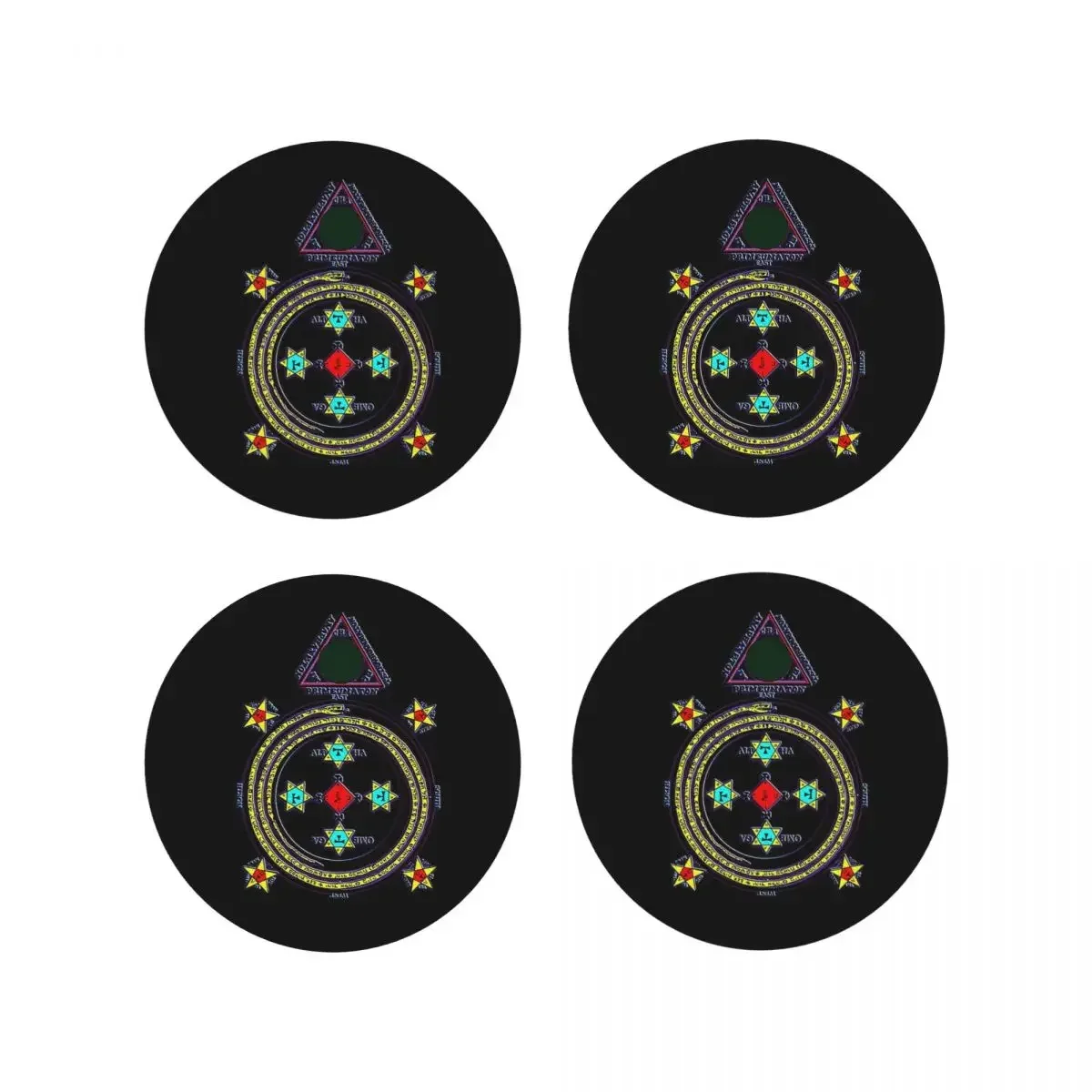 Подставки под чашки Solomon Circle Goetia, кухонные подставки под тарелки, водонепроницаемые изоляционные подставки для кофе, для декора дома, набор из 4 штук
Подставки под чашки Solomon Circle Goetia, кухонные подставки под тарелки, водонепроницаемые изоляционные подставки для кофе, для декора дома, набор из 4 штук