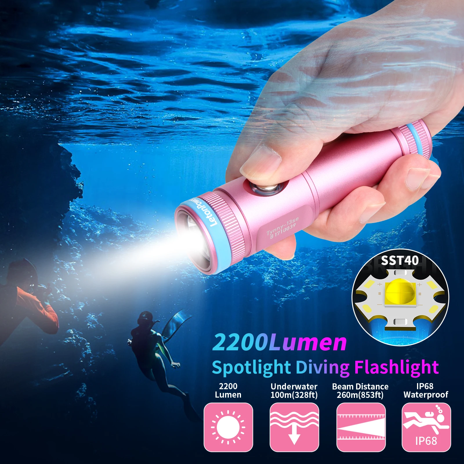 Tynny-13se Dive Light 2200 Lumens Compact Underwater Flashlight 6 Modes Dive Torch Snorkeling Light Scuba Diving Flashlight
Tynny-13se Dive Light 2200 Lumens Compact Underwater Flashlight 6 Modes Dive Torch Snorkeling Light Scuba Diving Flashlight