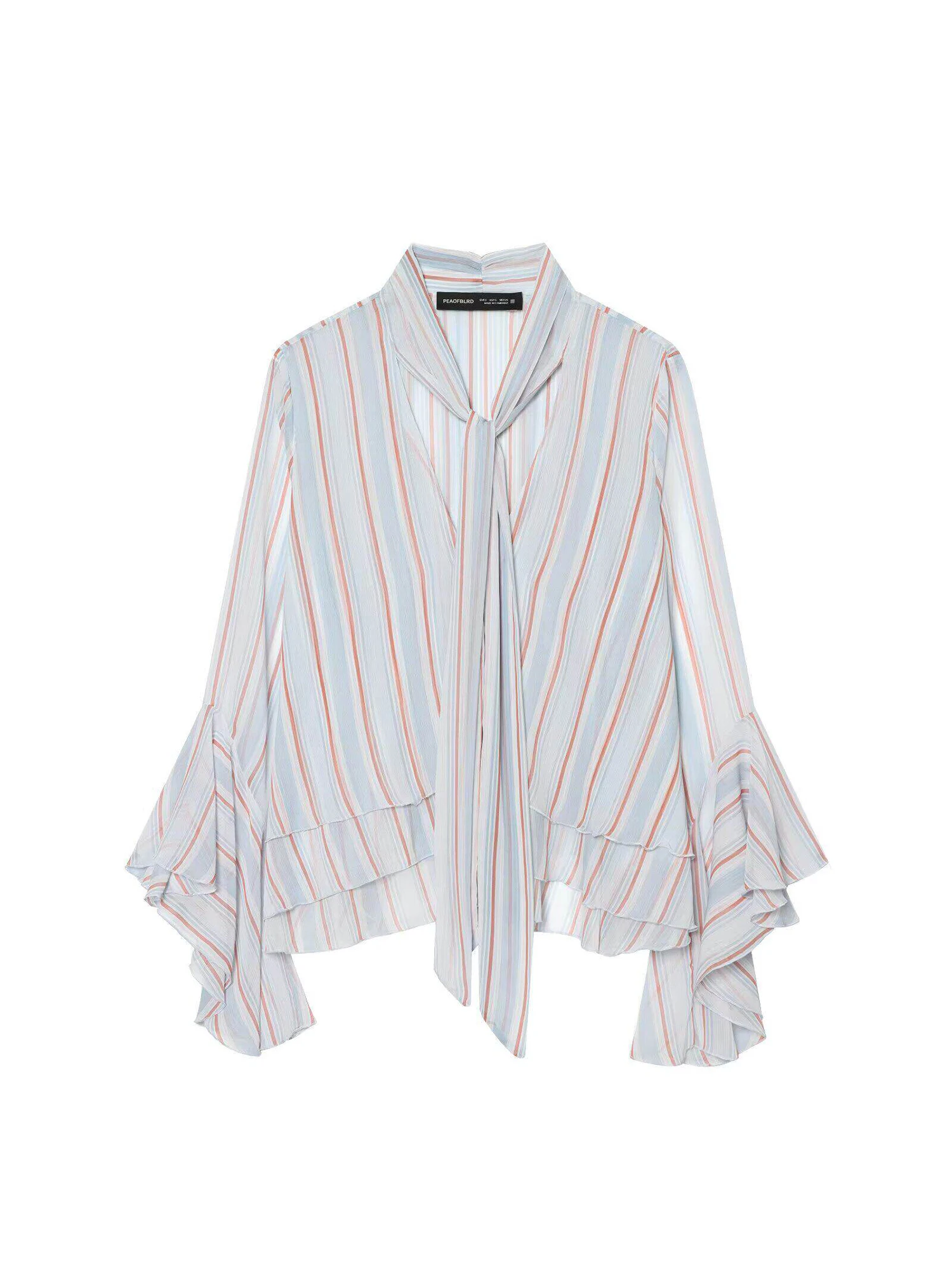 Women's Striped Ruffle Ribbon Blouses and Shirts V-Neck Long Sleeve Blouse Vintage Fashion Luxury Shirt for Women Summer Spring
Women's Striped Ruffle Ribbon Blouses and Shirts V-Neck Long Sleeve Blouse Vintage Fashion Luxury Shirt for Women Summer Spring