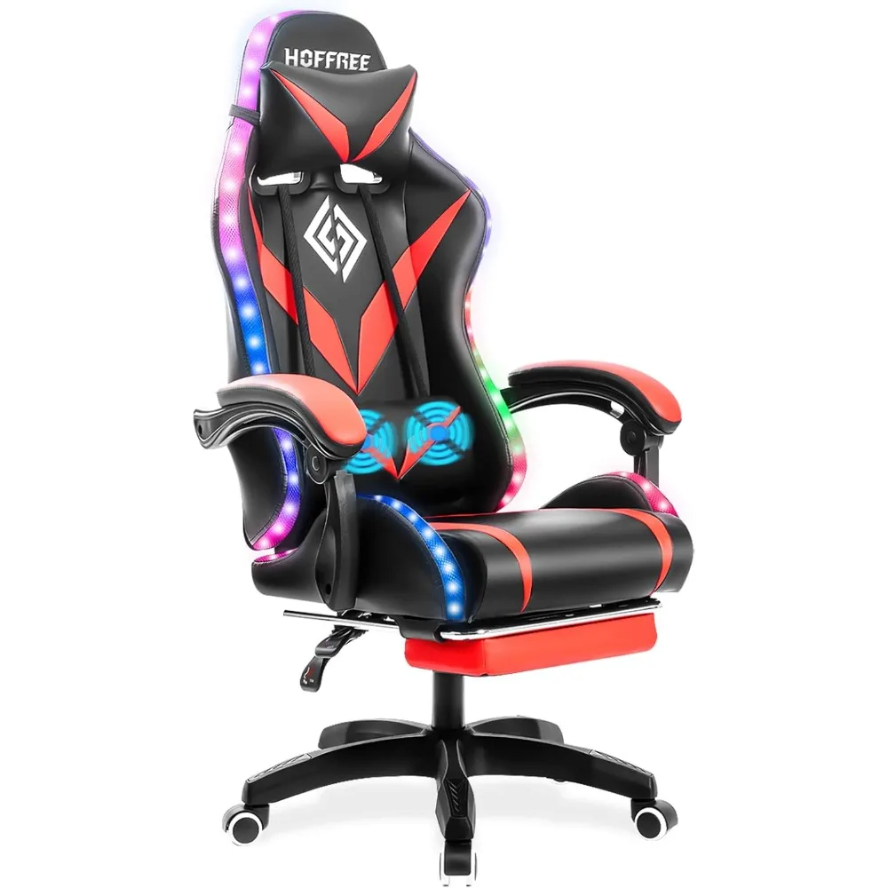Игровое кресло с массажем и светодиодной подсветкой RGB Эргономичное компьютерное кресло с подставкой для ног Стул для видеоигр с высокой спинкой Поясничная поддержка
Игровое кресло с массажем и светодиодной подсветкой RGB Эргономичное компьютерное кресло с подставкой для ног Стул для видеоигр с высокой спинкой Поясничная поддержка