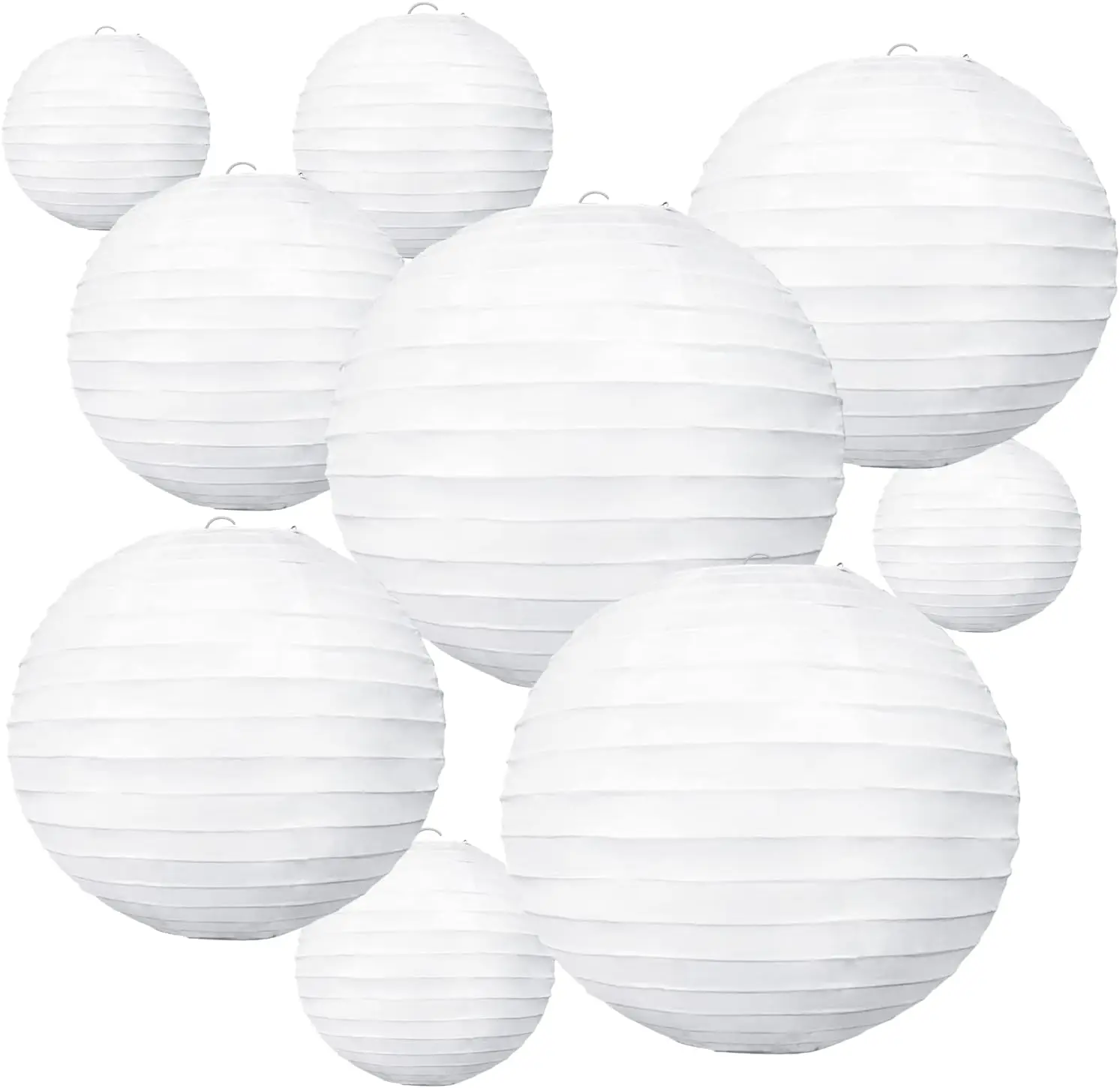 10Pcs White Paper Lanterns for Party Decor, 4-12 Inch Hanging Lamps for Wedding, Birthday, Christmas
10Pcs White Paper Lanterns for Party Decor, 4-12 Inch Hanging Lamps for Wedding, Birthday, Christmas
