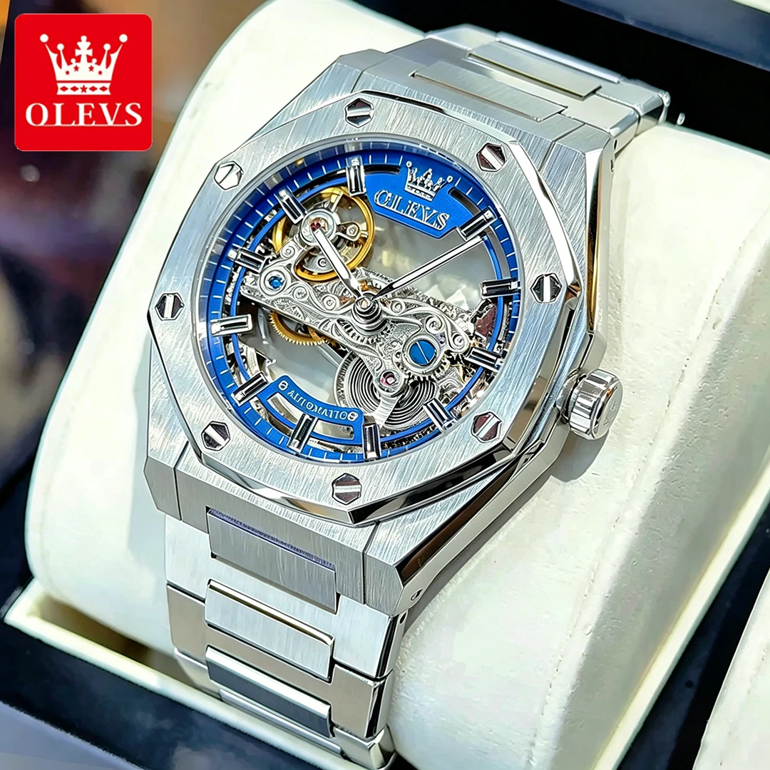 OLEVS Men's Watches Luxury Fashion Hollow Transparent Fine Steel Octagon Dial Original Automatic Flywheel Mechanical Wristwatch
OLEVS Men's Watches Luxury Fashion Hollow Transparent Fine Steel Octagon Dial Original Automatic Flywheel Mechanical Wristwatch