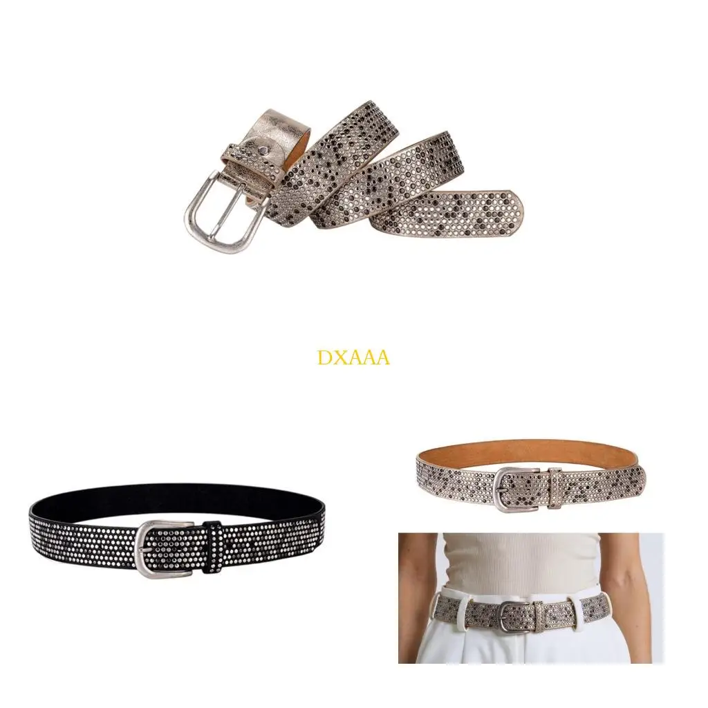 DXAA Women Full Rivets Studded Belt for Jeans Pants Adjustable Pin Buckles Waist Strap
DXAA Women Full Rivets Studded Belt for Jeans Pants Adjustable Pin Buckles Waist Strap