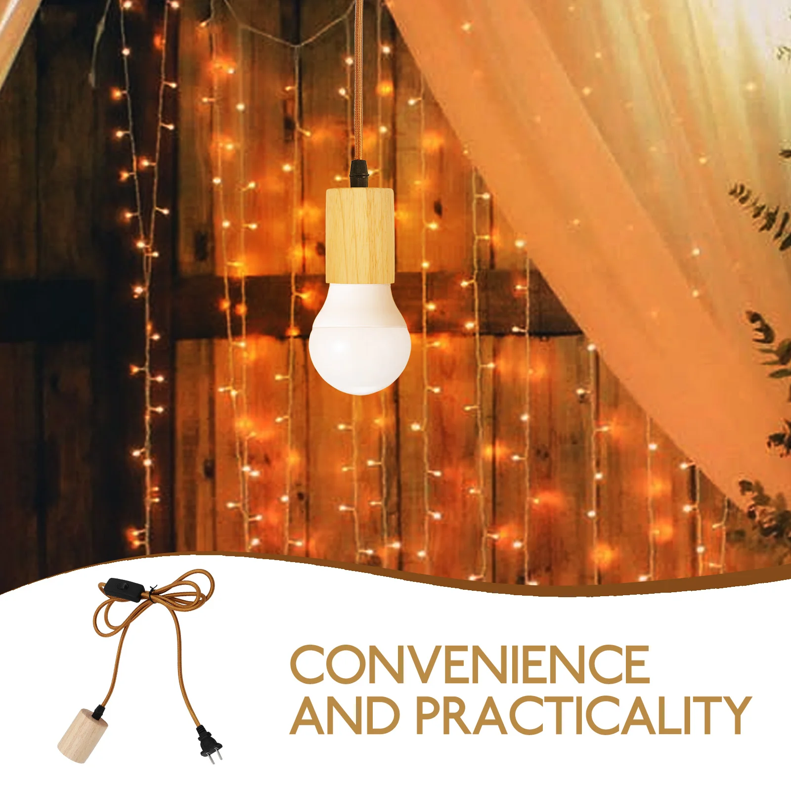 Retro Hemp Rope Chandelier Line E26 Oak Lamp Holder Bedside Wall Hanging Light E27 Socket Kit Golden Cord Wood Base Pendant
Retro Hemp Rope Chandelier Line E26 Oak Lamp Holder Bedside Wall Hanging Light E27 Socket Kit Golden Cord Wood Base Pendant