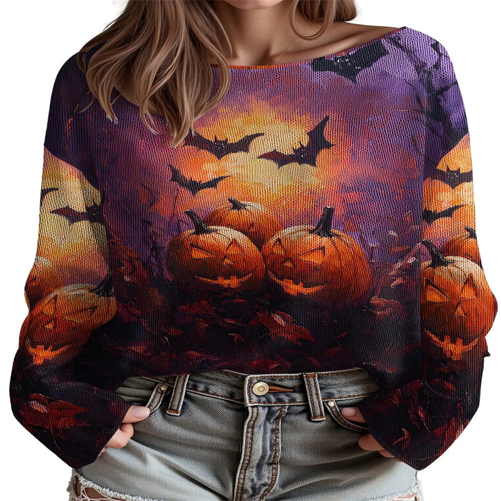 Halloween Pumpkin Merch Sweater Women's Classic-Fit Knitted Jumpers Long Sleeve Streetwear Trendy Pullover Tops 17
Halloween Pumpkin Merch Sweater Women's Classic-Fit Knitted Jumpers Long Sleeve Streetwear Trendy Pullover Tops 17
