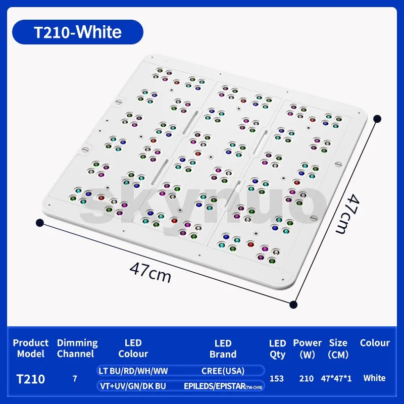 KASSRAY T210 210W Full Coverage Flat Panel Coral Light CREE Beads Aluminum Body Meanwell Power Supply for Marine Reef Fish Tank
KASSRAY T210 210W Full Coverage Flat Panel Coral Light CREE Beads Aluminum Body Meanwell Power Supply for Marine Reef Fish Tank
