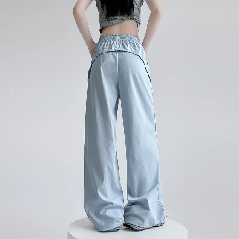 Blue Quick-Dry Cargo Pants for Women, Summer Thin High-Waist Loose Wide-Leg Pants, Petite Slimming Casual Sports Pants
Blue Quick-Dry Cargo Pants for Women, Summer Thin High-Waist Loose Wide-Leg Pants, Petite Slimming Casual Sports Pants