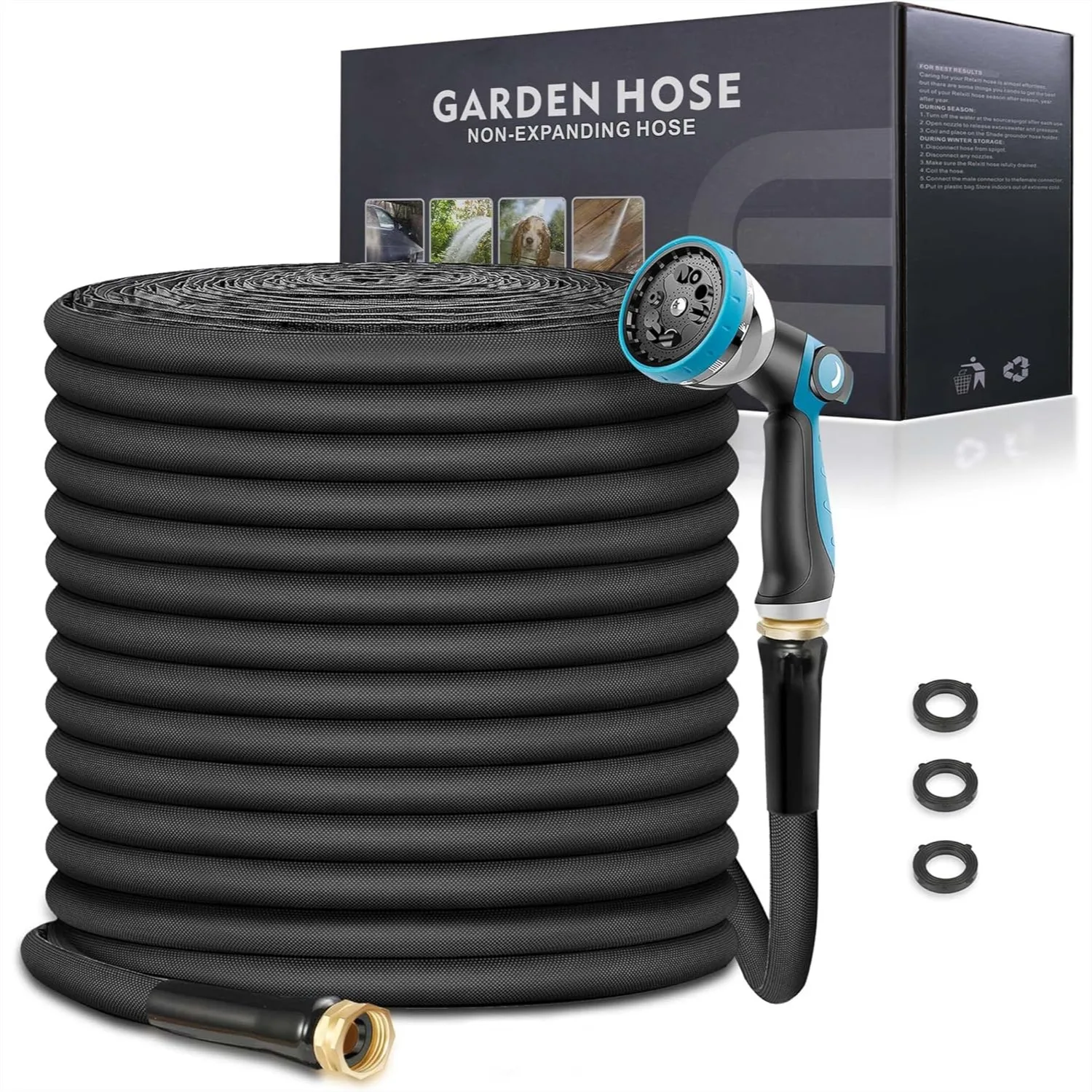 Garden Hose 100ft with 10 Function Nozzle, Lightweight Tangle Free Rust Proof for Yard Watering
Garden Hose 100ft with 10 Function Nozzle, Lightweight Tangle Free Rust Proof for Yard Watering