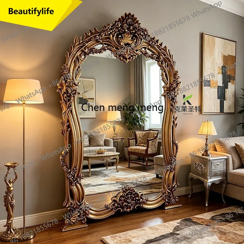 a50 French retro carved full-length mirror villa high-end classical floor mirror European wall-mounted full-length mirror
a50 French retro carved full-length mirror villa high-end classical floor mirror European wall-mounted full-length mirror