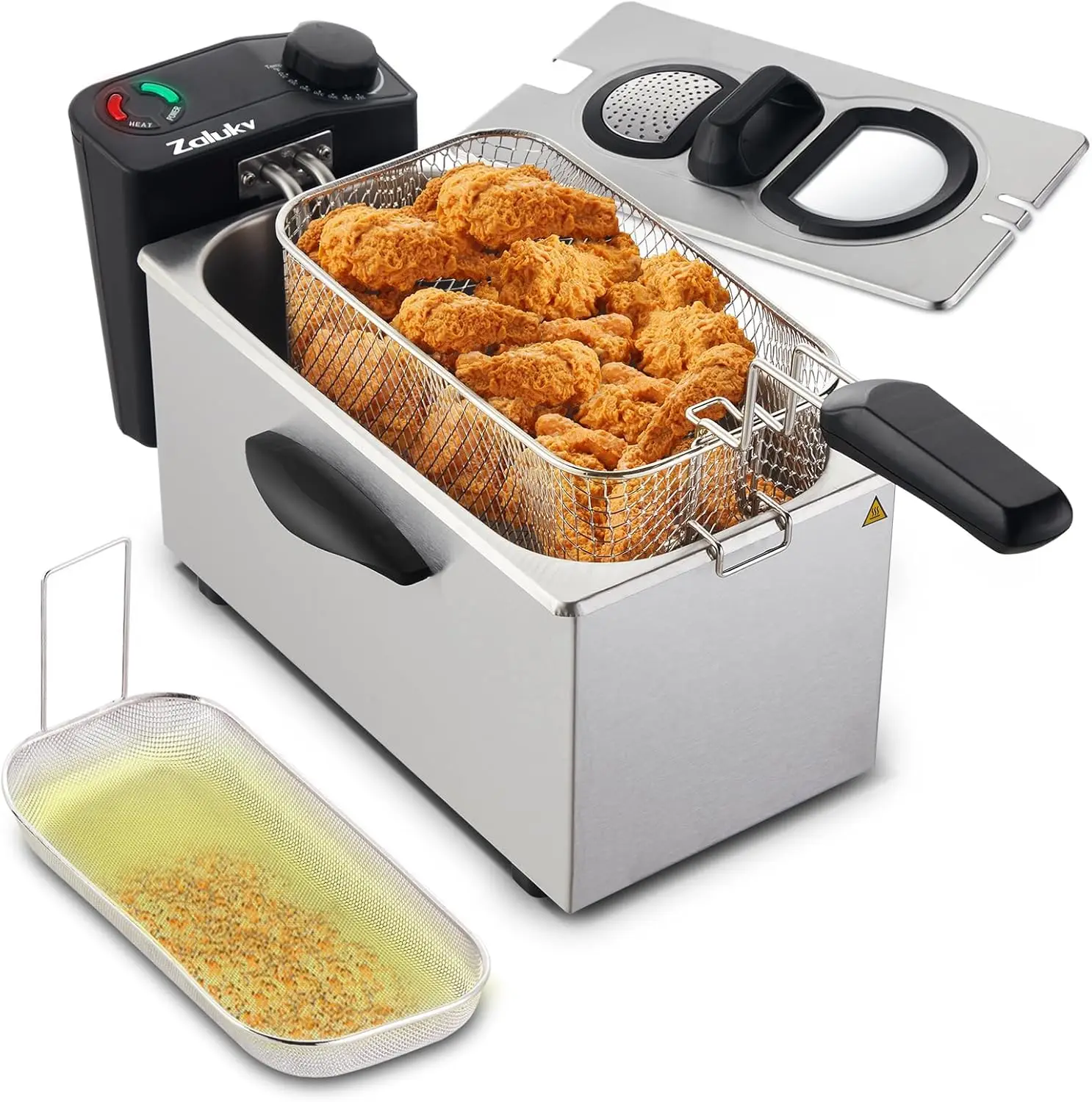 3.5L Electric Deep Fryer with Odor Eliminator & Oil Filtration, 1500W, Adjustable Temp, View Window, Stainless Steel
3.5L Electric Deep Fryer with Odor Eliminator & Oil Filtration, 1500W, Adjustable Temp, View Window, Stainless Steel