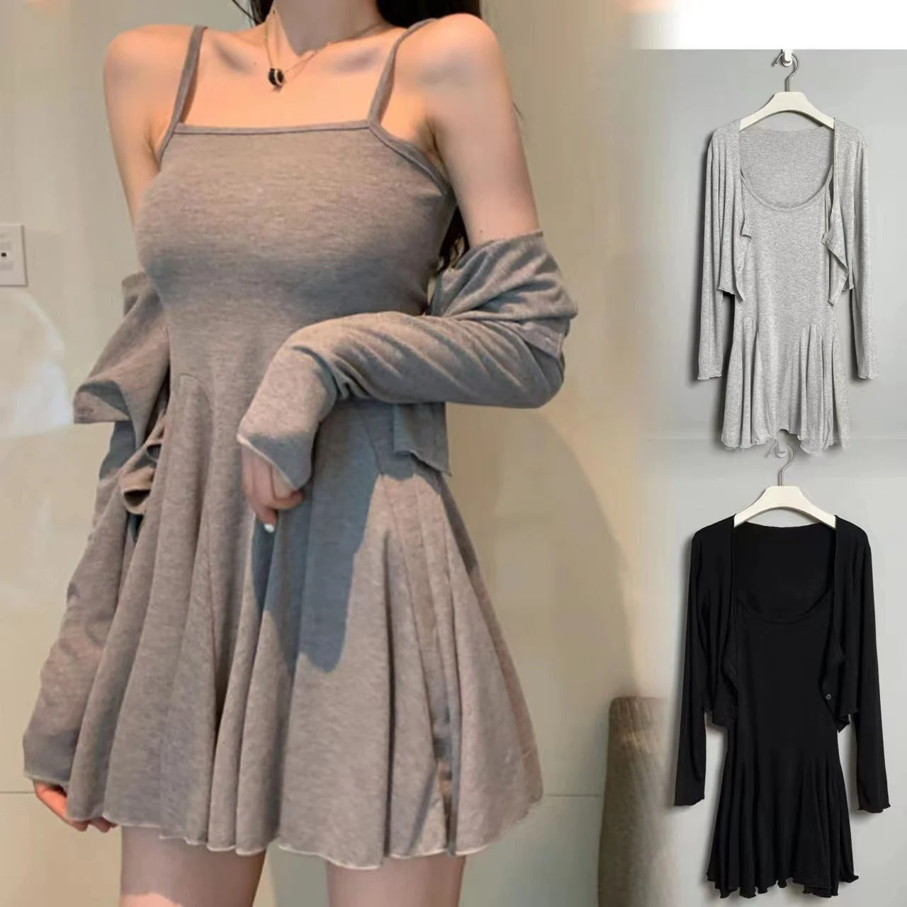 2025 Women's Y2K Sweet Edgy Sleepwear Set - Slim Camisole Nightdress with Button Cardigan, Comfortable Loungewear Spring Autumn
2025 Women's Y2K Sweet Edgy Sleepwear Set - Slim Camisole Nightdress with Button Cardigan, Comfortable Loungewear Spring Autumn