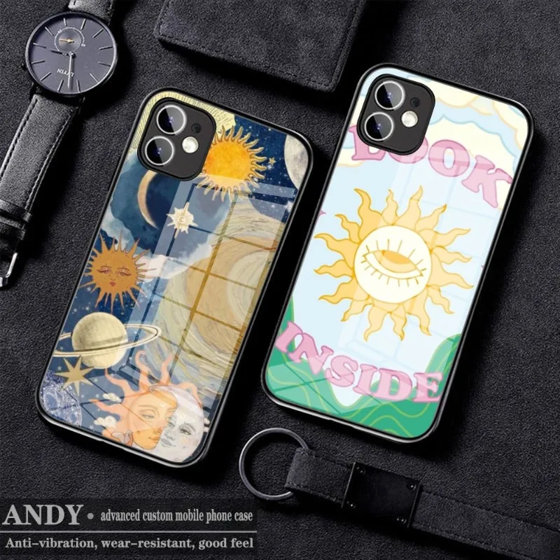 Funny Sun Moon Face Phone Case Glass for IPhone 11 12 13 14 Pro XR XS MAX 8 X 7 14 Plus SE 13 Pro Design Iphone Covers
Funny Sun Moon Face Phone Case Glass for IPhone 11 12 13 14 Pro XR XS MAX 8 X 7 14 Plus SE 13 Pro Design Iphone Covers