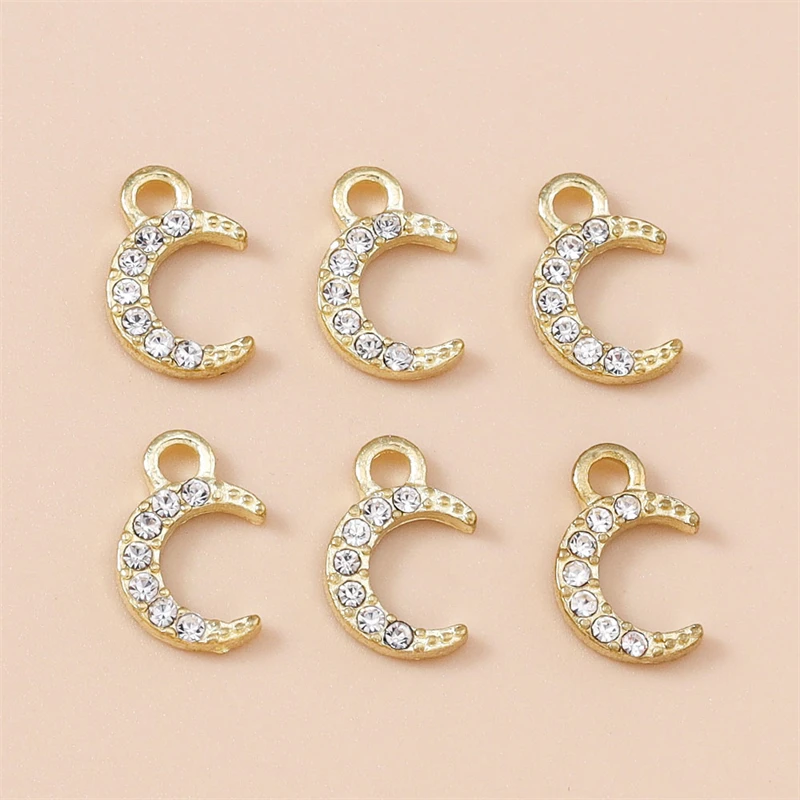 20pcs 7x12mm Cute Mini Crystal Alloy Moon Charms Pendants for Jewelry Making Necklaces Earrings Bracelets Accessories DIY Gifts
20pcs 7x12mm Cute Mini Crystal Alloy Moon Charms Pendants for Jewelry Making Necklaces Earrings Bracelets Accessories DIY Gifts