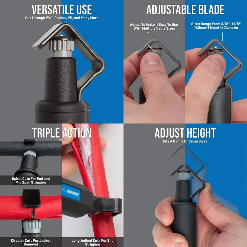 CST-1900 Круглый инструмент для зачистки кабеля для быстрого и точного снятия оболочки, диаметр от 3/16 до 1 1/8 дюйма, инструмент для зачистки кабелей и колец, оригинальный v
CST-1900 Круглый инструмент для зачистки кабеля для быстрого и точного снятия оболочки, диаметр от 3/16 до 1 1/8 дюйма, инструмент для зачистки кабелей и колец, оригинальный v