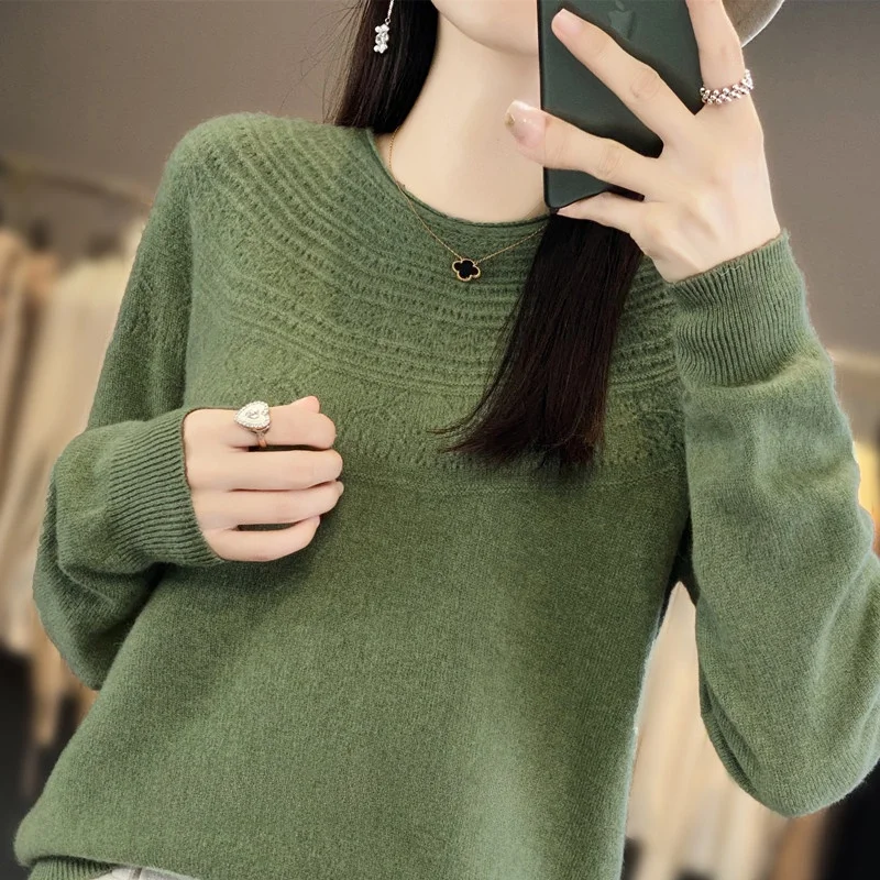 00, вязаный длинный свитер из чистой шерсти, круглый, свободный женский свитер, осень-зима, удобный повседневный, внутренняя одежда, Base irt
00, вязаный длинный свитер из чистой шерсти, круглый, свободный женский свитер, осень-зима, удобный повседневный, внутренняя одежда, Base irt