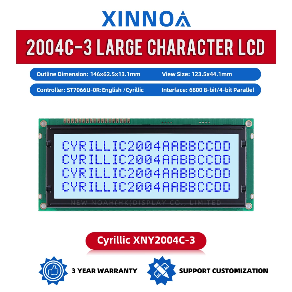 Cyrillic Grey Film Blue Letters 2004C-3 Большой матричный экран 4*20 4X20 2004 146*62,5 мм ST7066U LCM ЖК-дисплей
Cyrillic Grey Film Blue Letters 2004C-3 Большой матричный экран 4*20 4X20 2004 146*62,5 мм ST7066U LCM ЖК-дисплей