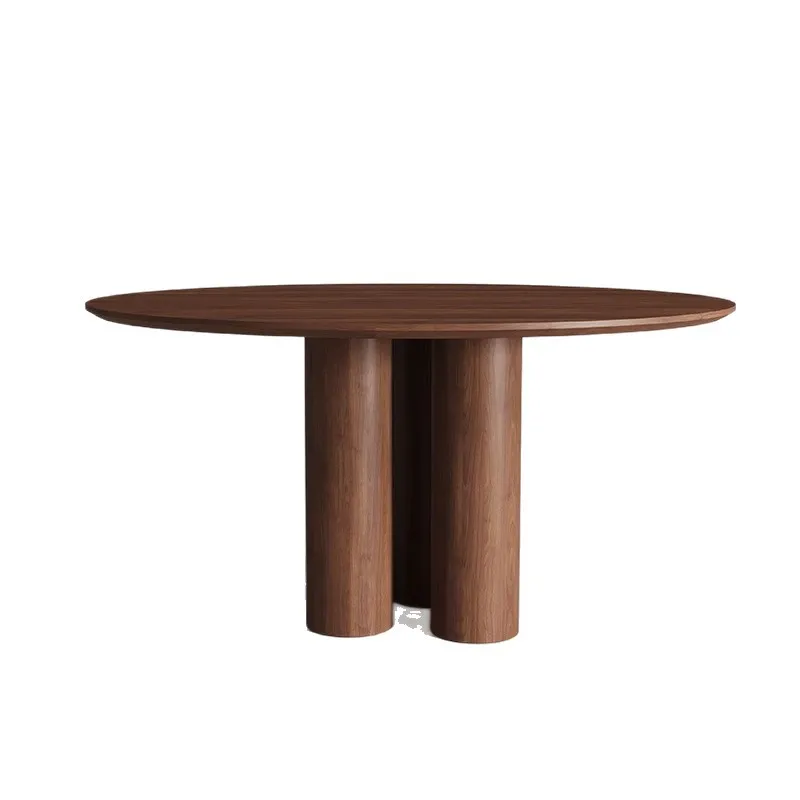 Medieval solid wood round table North American black walnut minimalist high-end round dining table and chair combination
Medieval solid wood round table North American black walnut minimalist high-end round dining table and chair combination