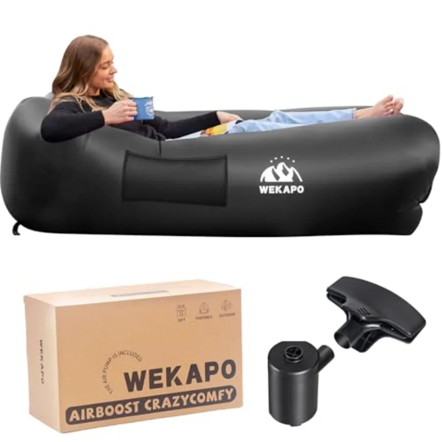 Inflatable Couch with Pump - Easiest Setup Crazy Comfy and Ultralight - Blow up Lounger Chair Perfect for Hiking Camping Beach
Inflatable Couch with Pump - Easiest Setup Crazy Comfy and Ultralight - Blow up Lounger Chair Perfect for Hiking Camping Beach