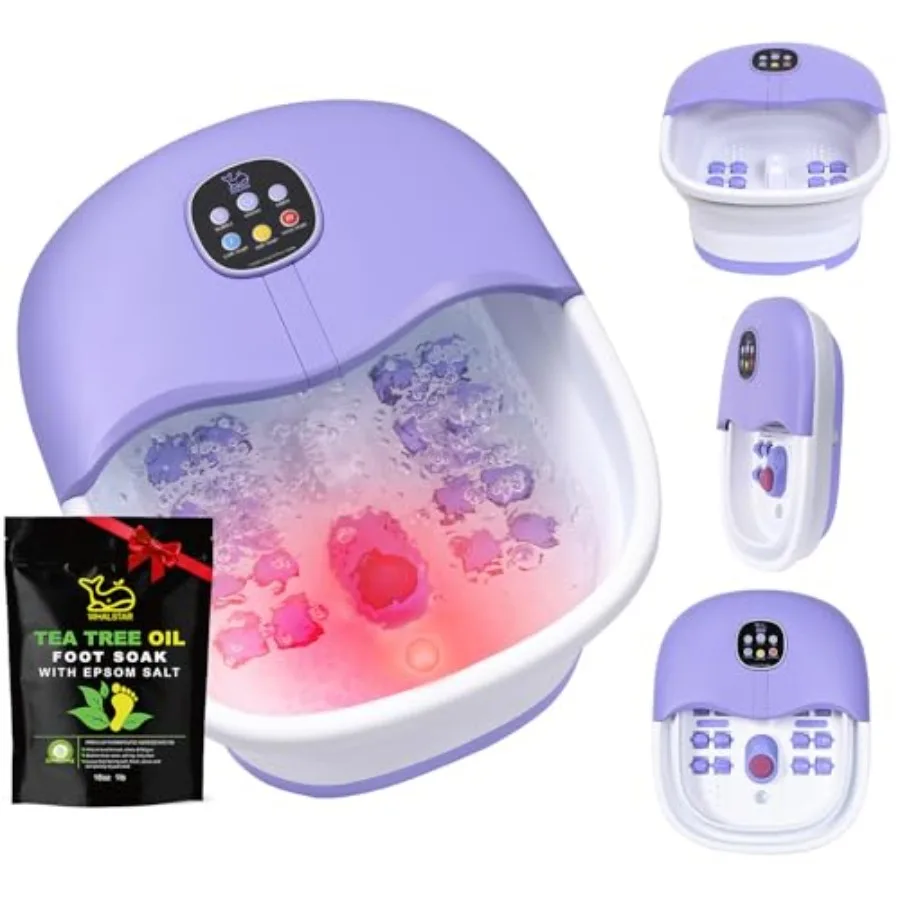 Collapsible Foot Spa Bath with Heat Bubbles Vibration Massage Jets 16OZ Tea Tree Oil Foot Soak Epsom Salt Red Light Remote Cont
Collapsible Foot Spa Bath with Heat Bubbles Vibration Massage Jets 16OZ Tea Tree Oil Foot Soak Epsom Salt Red Light Remote Cont