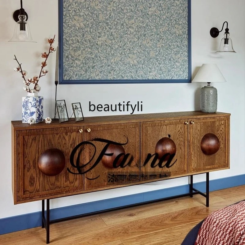 American retro style solid wood porch cabinet TV cabinet Medium antique log color light luxury dining side cabinet
American retro style solid wood porch cabinet TV cabinet Medium antique log color light luxury dining side cabinet
