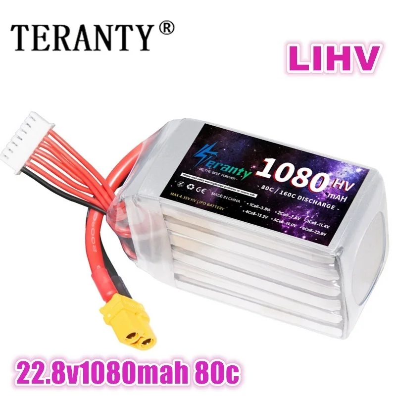TERANTY 22.8V 1080mAh 80C/160C Lipo Battery For RC Helicopter Quadcopter FPV Racing Drone Spare Parts 6s HV Battery
TERANTY 22.8V 1080mAh 80C/160C Lipo Battery For RC Helicopter Quadcopter FPV Racing Drone Spare Parts 6s HV Battery
