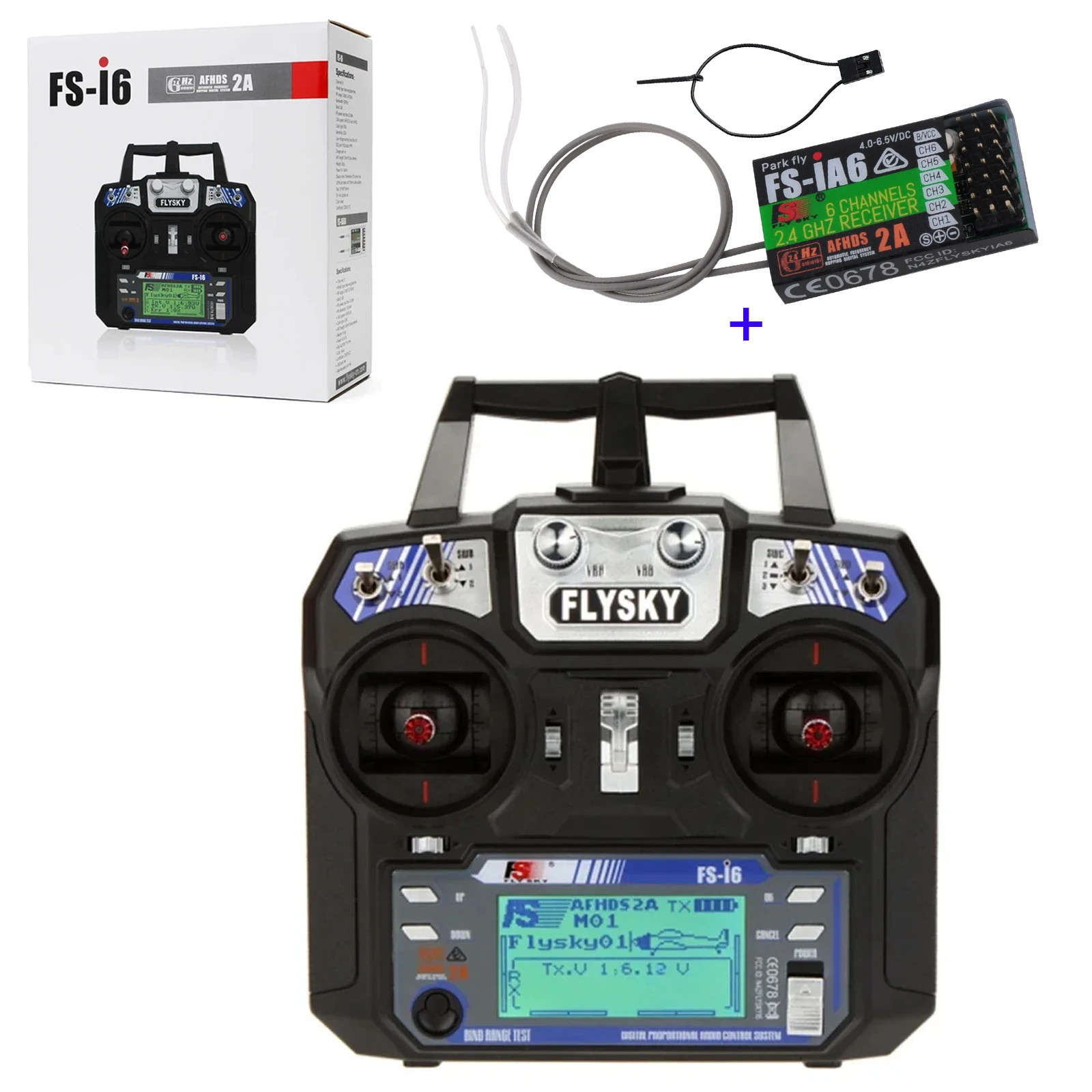 FLYSKY FS-I6 2.4G 6CH AFHDS 2A Rdio Transmitter Controller + IA6 Receiver for RC Airplane Helicopter FPV Racing Drone Quadcopter
FLYSKY FS-I6 2.4G 6CH AFHDS 2A Rdio Transmitter Controller + IA6 Receiver for RC Airplane Helicopter FPV Racing Drone Quadcopter