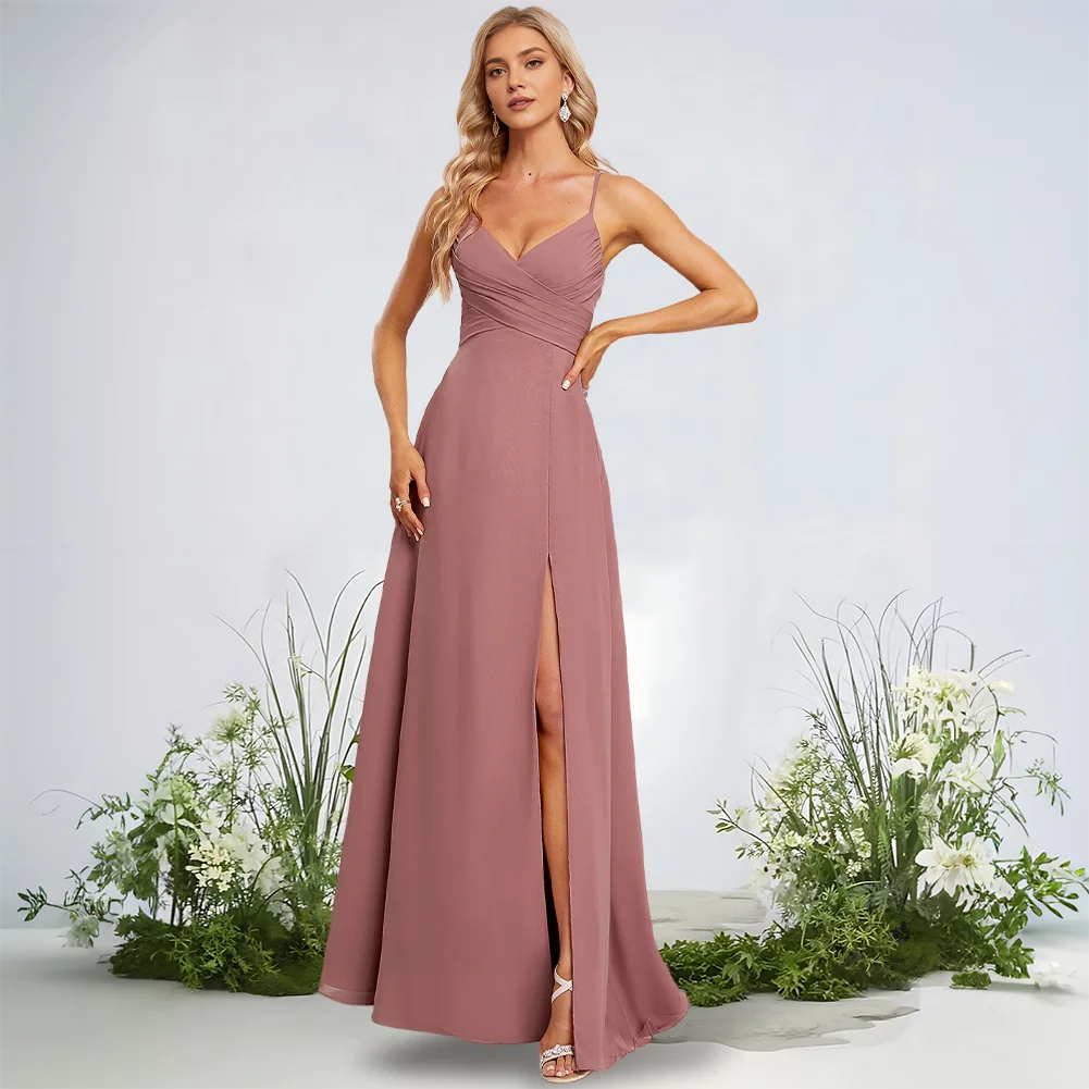 Elegant Lavender Bridesmaid Dresses Wedding 2025 A-Line V-Neck Floor-Length Chiffon Evening Gowns For Cocktail Guest Party Dress
Elegant Lavender Bridesmaid Dresses Wedding 2025 A-Line V-Neck Floor-Length Chiffon Evening Gowns For Cocktail Guest Party Dress