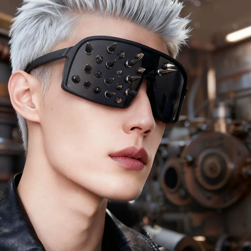 New 2026 Punk Funny Cyberpunk Trendy Personality Fashion Rivet Sunglasses Ball Role-playing Props Men Women Cosplay Accessory
New 2026 Punk Funny Cyberpunk Trendy Personality Fashion Rivet Sunglasses Ball Role-playing Props Men Women Cosplay Accessory