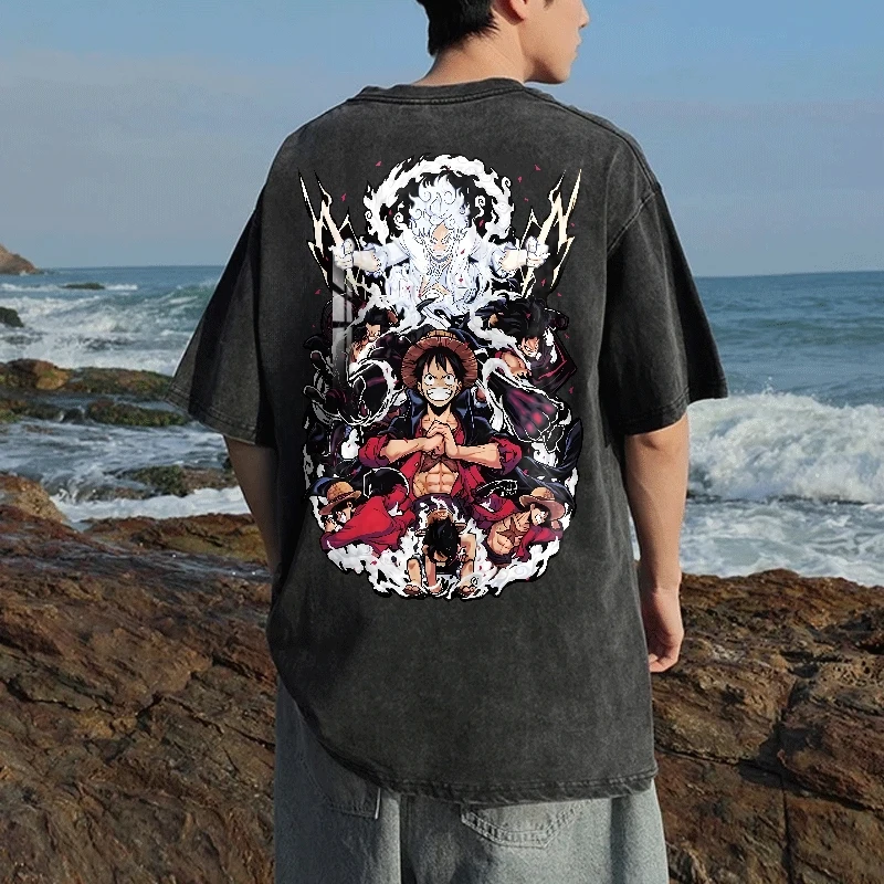 Цельная цельная стираная летняя футболка с узором Луффи полной формы, новая модная мужская и женская уличная одежда в стиле ретро Y2K
Цельная цельная стираная летняя футболка с узором Луффи полной формы, новая модная мужская и женская уличная одежда в стиле ретро Y2K