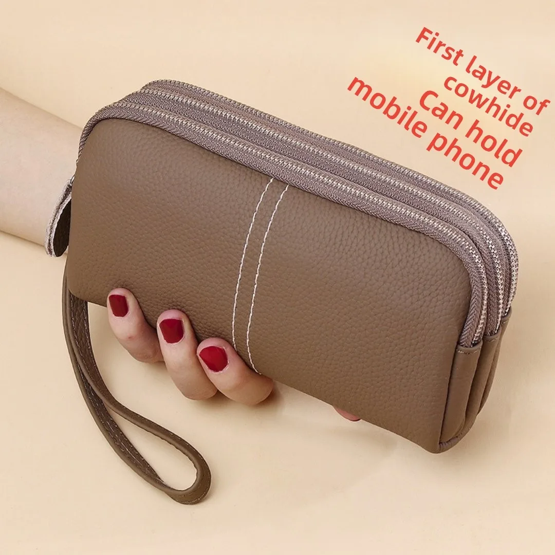 Large Capacity Wristlet Wallet Mobile Phone Pouch Women Leather Handbag Triple Zipper Clutch Phone Purse
Large Capacity Wristlet Wallet Mobile Phone Pouch Women Leather Handbag Triple Zipper Clutch Phone Purse