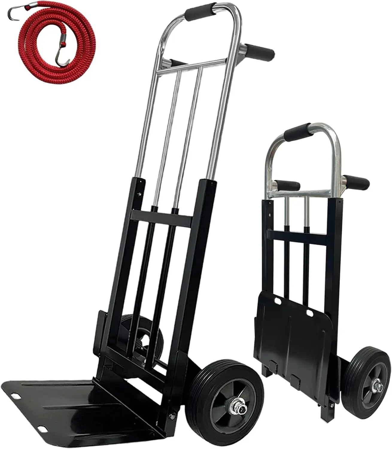 JINGCHENG Folding Hand Truck Dolly 800 LB Heavy Duty Metal Powder Coated 8" Solid Rubber Wheels Bungee Cords for Moving Heavy
JINGCHENG Folding Hand Truck Dolly 800 LB Heavy Duty Metal Powder Coated 8" Solid Rubber Wheels Bungee Cords for Moving Heavy