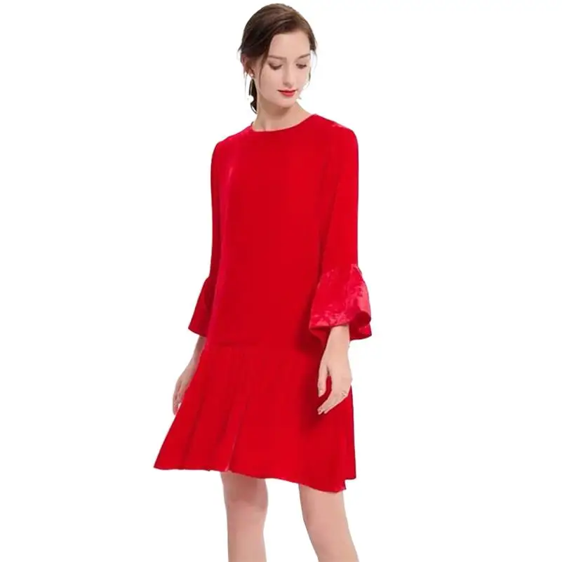 Autumn Women' Midi Dress Casual Loose Wrist Flare Sleeve Velvet Elegant Dress Female Fashion Lady Clothes Vestido Women Clothing
Autumn Women' Midi Dress Casual Loose Wrist Flare Sleeve Velvet Elegant Dress Female Fashion Lady Clothes Vestido Women Clothing