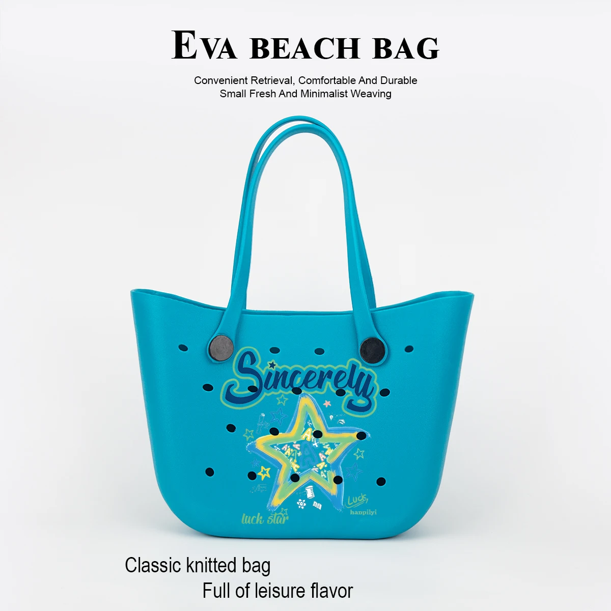 Eva Large-Capacity Printed Tote Bag, Hand-Painted Style with Fashionable and Cute Patterns, Detachable Handle, Breathable, Soft, Waterproof Rubber Beach Bag, Suitable for Outdoor Sports, Travel, Swimming, Beach, Wear-Resistant, Durable, Portable Handbag,
Eva Large-Capacity Printed Tote Bag, Hand-Painted Style with Fashionable and Cute Patterns, Detachable Handle, Breathable, Soft, Waterproof Rubber Beach Bag, Suitable for Outdoor Sports, Travel, Swimming, Beach, Wear-Resistant, Durable, Portable Handbag,