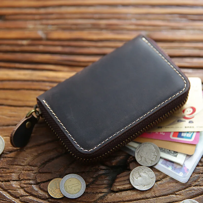 100% Genuine Leather Man Card Wallets Retro Zip Purses Men Card Holder Male Pocket Purses
100% Genuine Leather Man Card Wallets Retro Zip Purses Men Card Holder Male Pocket Purses