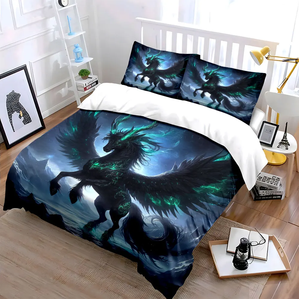 Mystical Horse Fantasy Decor Set Soft Skin-Friendly Bedding Set Includes 1 Duvet Cover And 2 Pillowcase, Gift
Mystical Horse Fantasy Decor Set Soft Skin-Friendly Bedding Set Includes 1 Duvet Cover And 2 Pillowcase, Gift