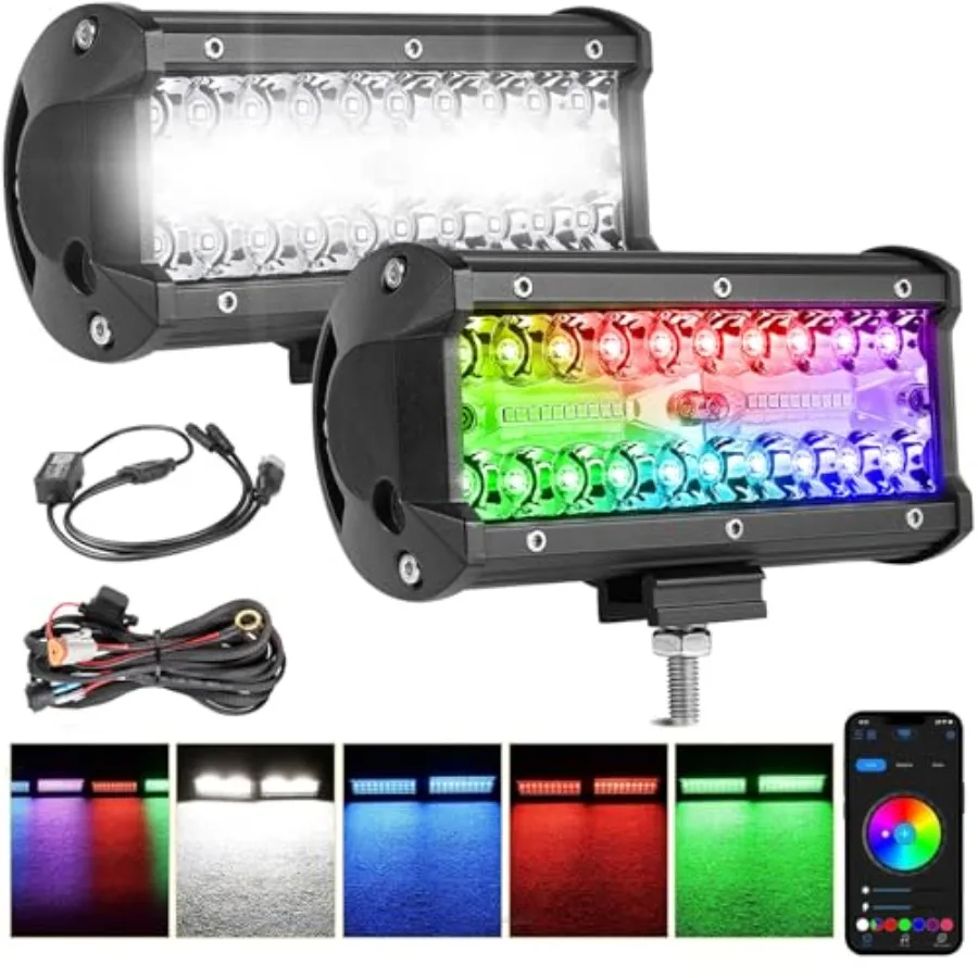 RGB Pod Lights 7 Inch LED Light Bar RGBW Color Changing Light Pods RGB LED Offroad Driving Lights for Wrangler F150 Toyota Ram
RGB Pod Lights 7 Inch LED Light Bar RGBW Color Changing Light Pods RGB LED Offroad Driving Lights for Wrangler F150 Toyota Ram