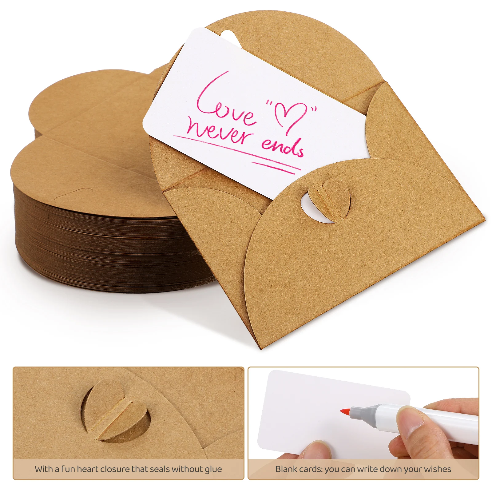 Heart Buckle Kraft Paper Envelopes Blank Cards Plain Greet Party Gift Tags Holiday Cards envelope set Square Printing Products
Heart Buckle Kraft Paper Envelopes Blank Cards Plain Greet Party Gift Tags Holiday Cards envelope set Square Printing Products