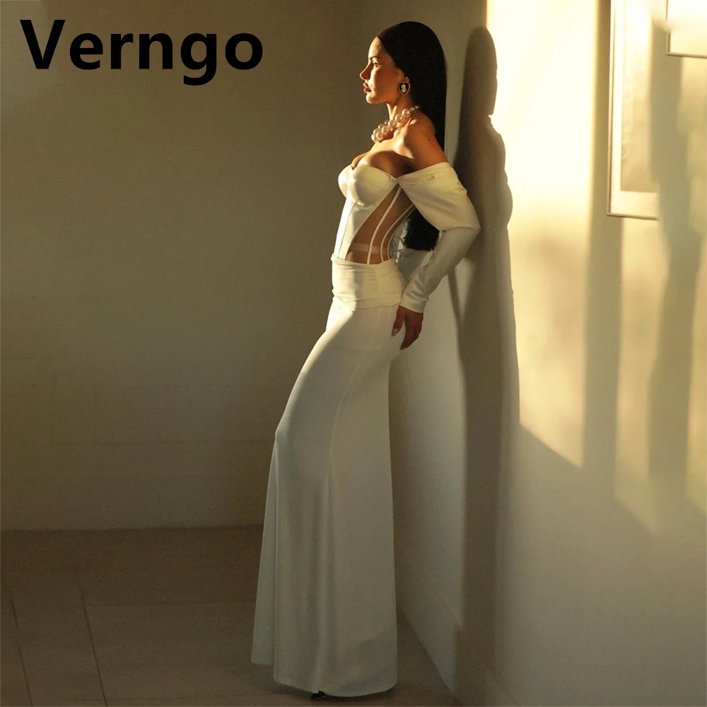 Verngo White Stretch Frabic Prom Gowns Sweetheart Off The Shoulder Party Dress Women Simple Formal Occasion Dress
Verngo White Stretch Frabic Prom Gowns Sweetheart Off The Shoulder Party Dress Women Simple Formal Occasion Dress